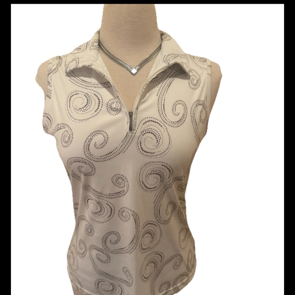 IZOD Women’s Golf Classix Cool FX Sleeveless Collared Top Size M Athletic